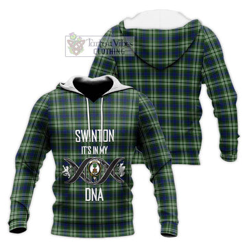 Swinton Tartan Knitted Hoodie with Family Crest DNA In Me Style Unisex Knitted Pullover Hoodie - Tartan Vibes Clothing