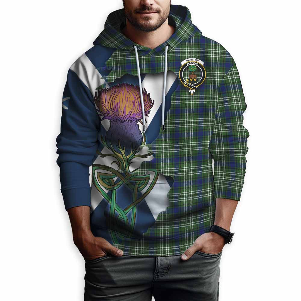 Tartan Vibes Clothing Swinton Tartan Family Crest Hoodie Scottish Thistle Celtic Inspired