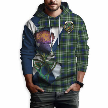 Tartan Vibes Clothing Swinton Tartan Family Crest Hoodie Scottish Thistle Celtic Inspired