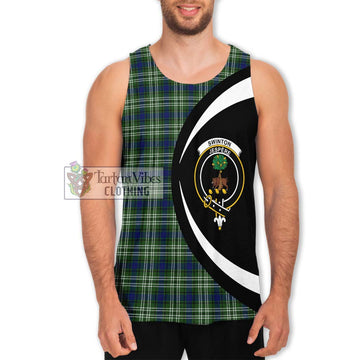 Swinton Tartan Men's Tank Top with Family Crest Circle Style Men - Tartan Vibes Clothing