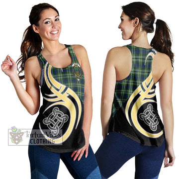 Swinton Tartan Women's Racerback Tanks with Family Crest and Celtic Symbol Style 4XL - Tartan Vibes Clothing
