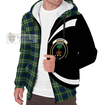 Swinton Tartan Sherpa Hoodie with Family Crest Circle Style Unisex S - Tartan Vibes Clothing