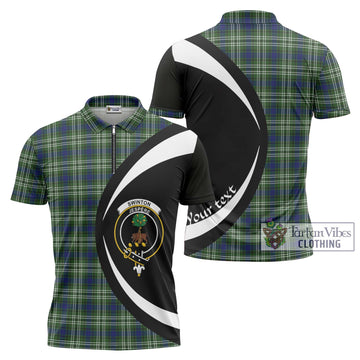 Swinton Tartan Zipper Polo Shirt with Family Crest Circle Style Unisex - Tartan Vibes Clothing