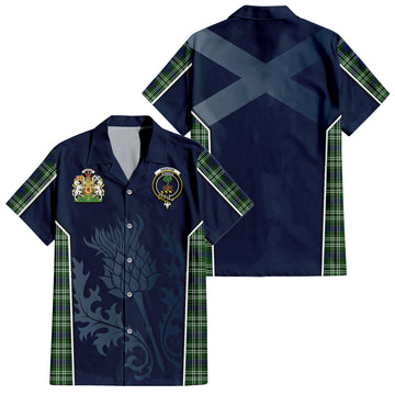Swinton Tartan Hawaiian Shirt with Family Crest and Scottish Thistle Vibes Sport Style Kid - Tartan Vibes Clothing