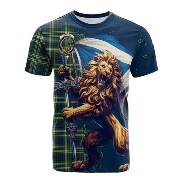 Swinton Tartan Family Crest Cotton T-shirt with Scottish Majestic Lion Kid's Shirt - Tartan Vibes Clothing