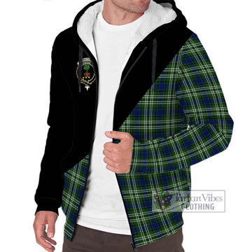 Swinton Tartan Sherpa Hoodie with Family Crest and Military Logo Style Unisex S - Tartan Vibes Clothing