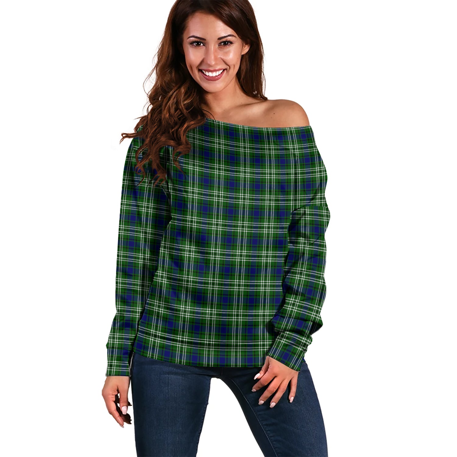 Swinton Tartan Off Shoulder Women Sweater Women - Tartan Vibes Clothing