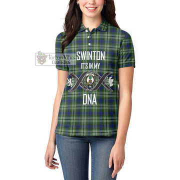 Swinton Tartan Women's Polo Shirt with Family Crest DNA In Me Style Women - Tartan Vibes Clothing