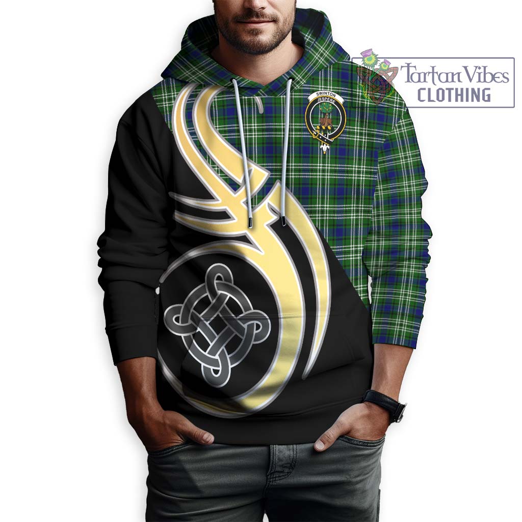 Swinton Tartan Hoodie with Family Crest and Celtic Symbol Style Zip Hoodie - Tartan Vibes Clothing