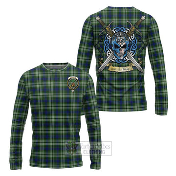 Swinton Tartan Long Sleeve T-Shirt with Family Crest Celtic Skull Style Unisex - Tartan Vibes Clothing
