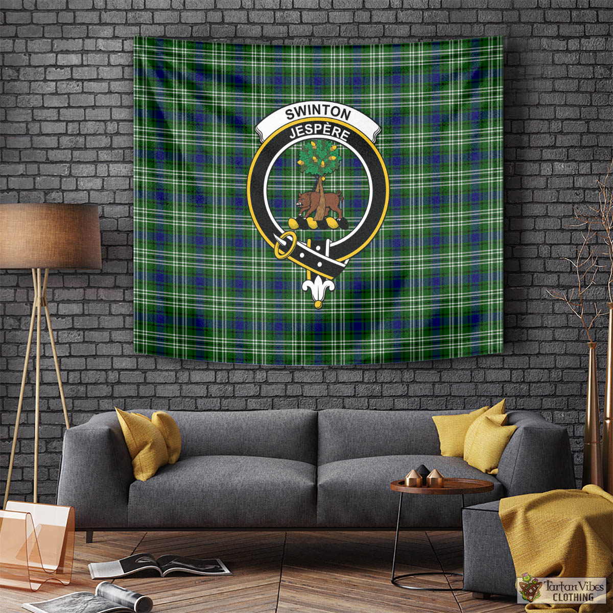 Swinton Tartan Tapestry Wall Hanging and Home Decor for Room with Family Crest Tapestry - Tartan Vibes Clothing