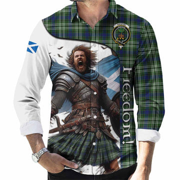 Swinton Crest Tartan Long Sleeve Button Shirt Inspired by the Freedom of Scottish Warrior Men's Shirt S - Tartan Vibes Clothing
