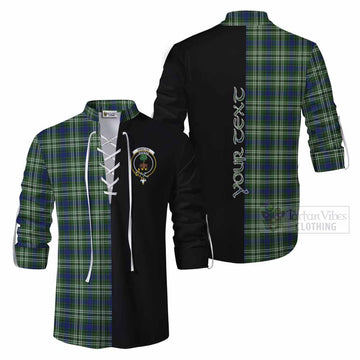 Swinton Tartan Ghillie Kilt Shirt with Family Crest and Half Of Me Style Men - Tartan Vibes Clothing
