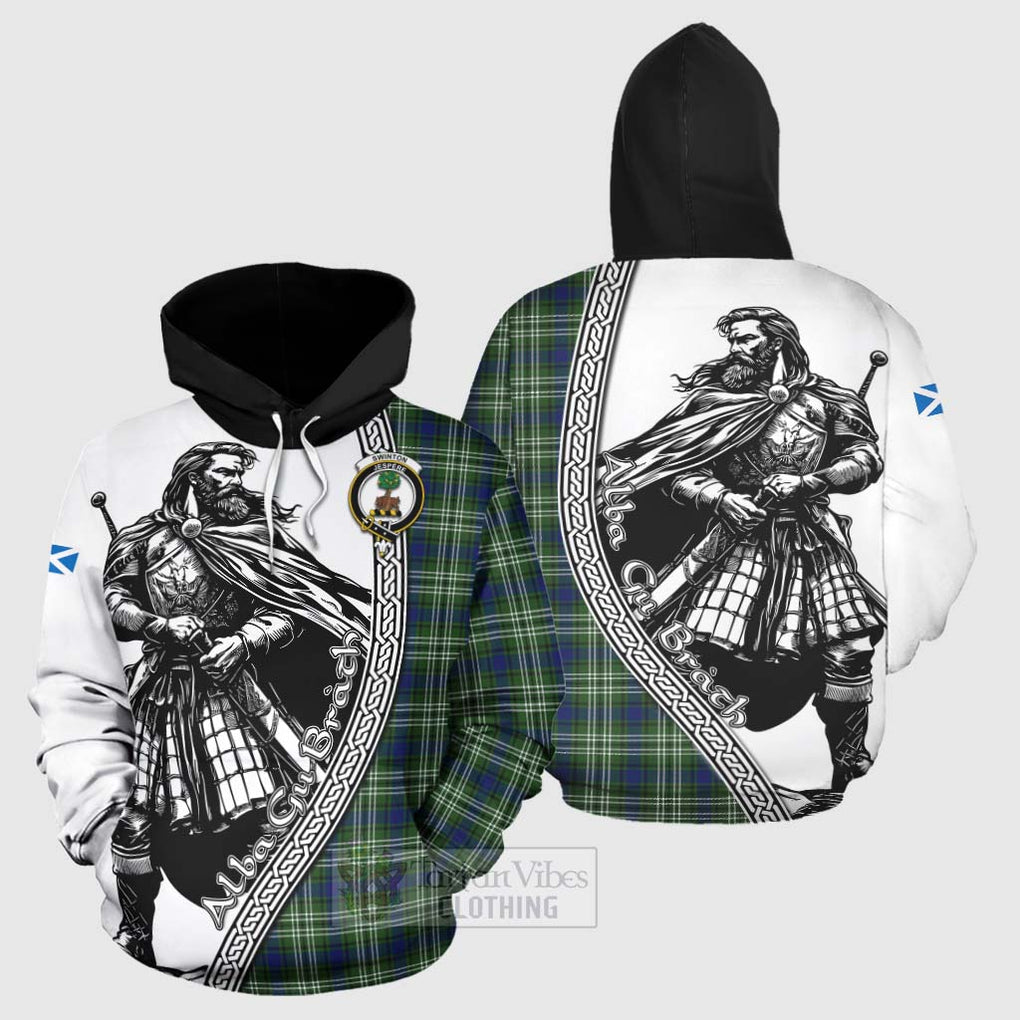 Swinton Tartan Clan Crest Hoodie with Highlander Warrior Celtic Style Zip Hoodie - Tartan Vibes Clothing