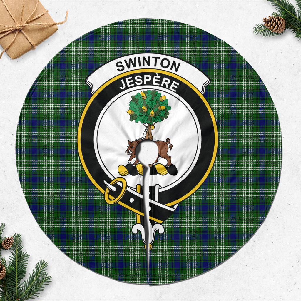 Swinton Tartan Christmas Tree Skirt with Family Crest 47*47 inch - Tartan Vibes Clothing
