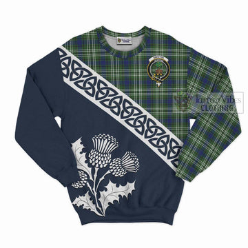 Swinton Tartan Sweatshirt Featuring Thistle and Scotland Map Unisex - Tartan Vibes Clothing