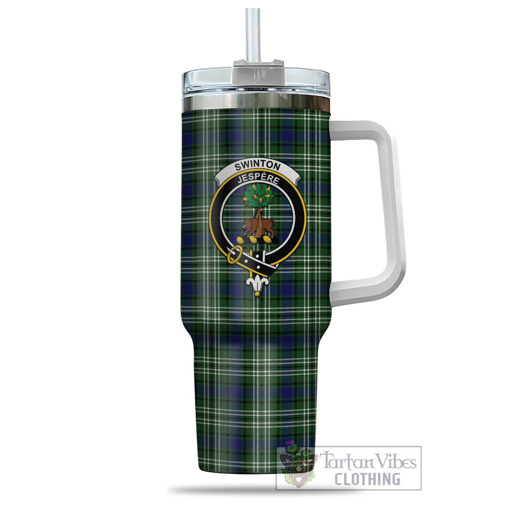 Swinton Tartan Tumbler with Handle with Family Crest - Tartan Vibes Clothing