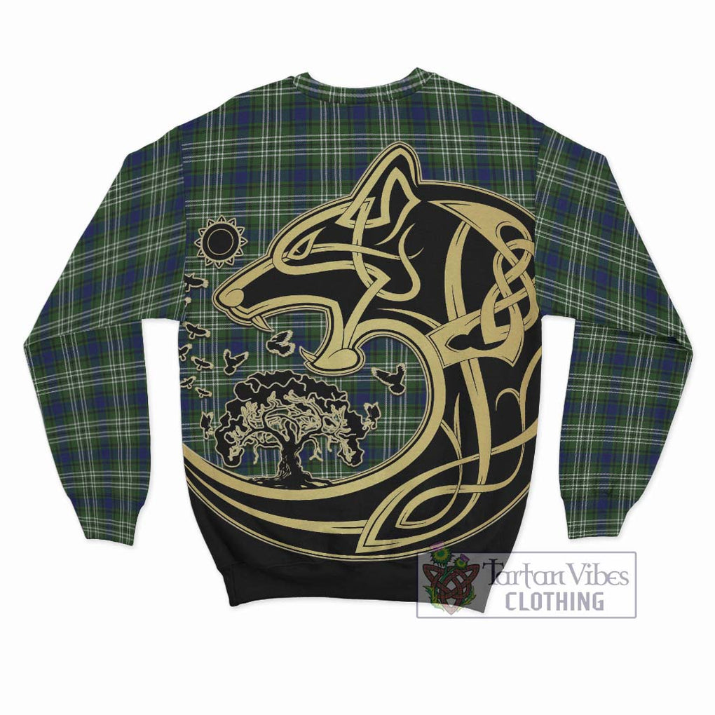 Swinton Tartan Sweatshirt with Family Crest Celtic Wolf Style - Tartan Vibes Clothing