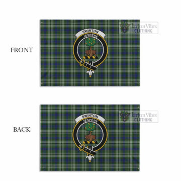 Tartan Vibes Clothing Swinton Tartan House Flag with Family Crest