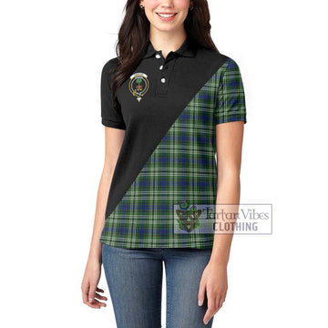 Swinton Tartan Women's Polo Shirt with Family Crest and Military Logo Style - Tartan Vibes Clothing