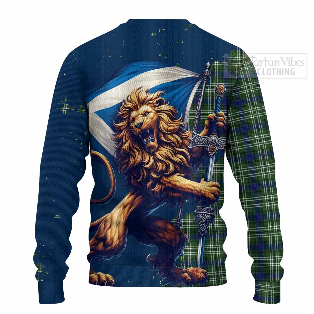 Swinton Tartan Family Crest Knitted Sweater with Scottish Majestic Lion - Tartan Vibes Clothing