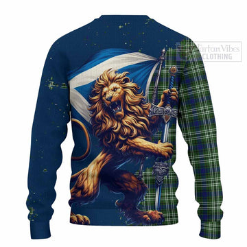 Swinton Tartan Family Crest Knitted Sweater with Scottish Majestic Lion - Tartan Vibes Clothing