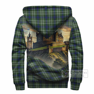 Swinton Tartan Family Crest Sherpa Hoodie with Scottish Ancient Castle Style - Tartan Vibes Clothing
