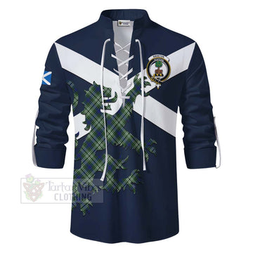 Swinton Tartan Lion Rampant Ghillie Kilt Shirt Proudly Display Your Heritage with Alba Gu Brath and Clan Name - Tartan Vibes Clothing