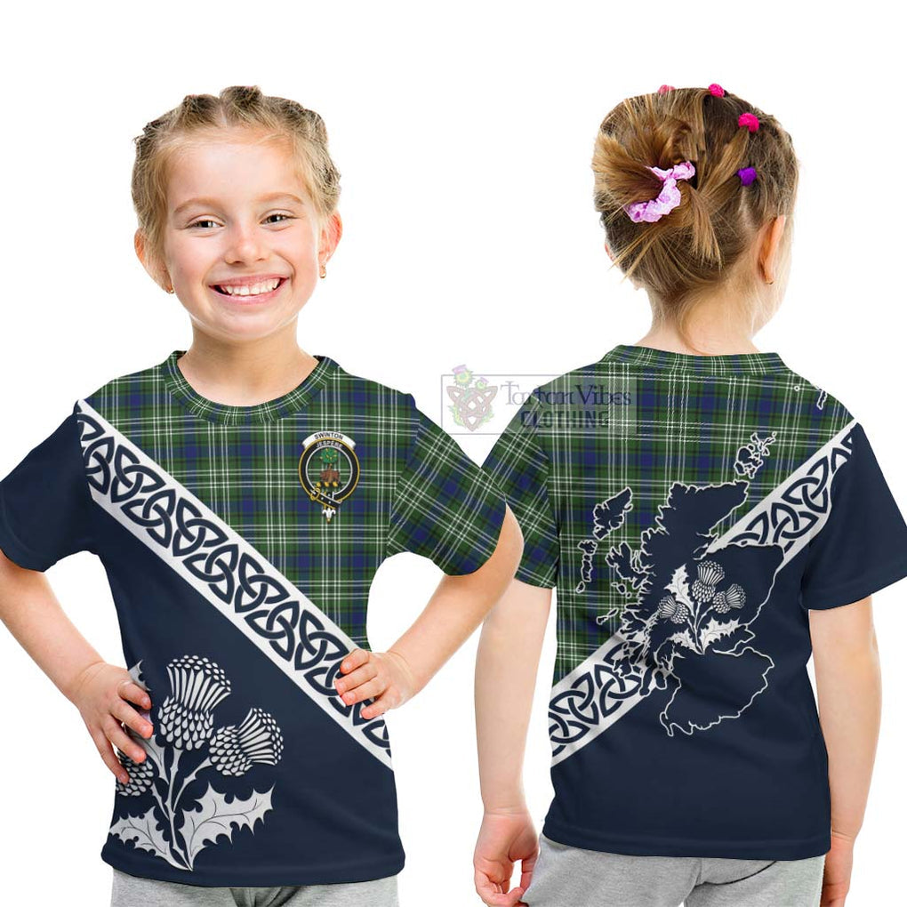Swinton Tartan Kid T-Shirt Featuring Thistle and Scotland Map - Tartan Vibes Clothing