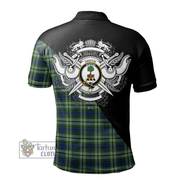Swinton Tartan Polo Shirt with Family Crest and Military Logo Style - Tartan Vibes Clothing