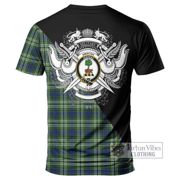 Swinton Tartan T-Shirt with Family Crest and Military Logo Style - Tartan Vibes Clothing