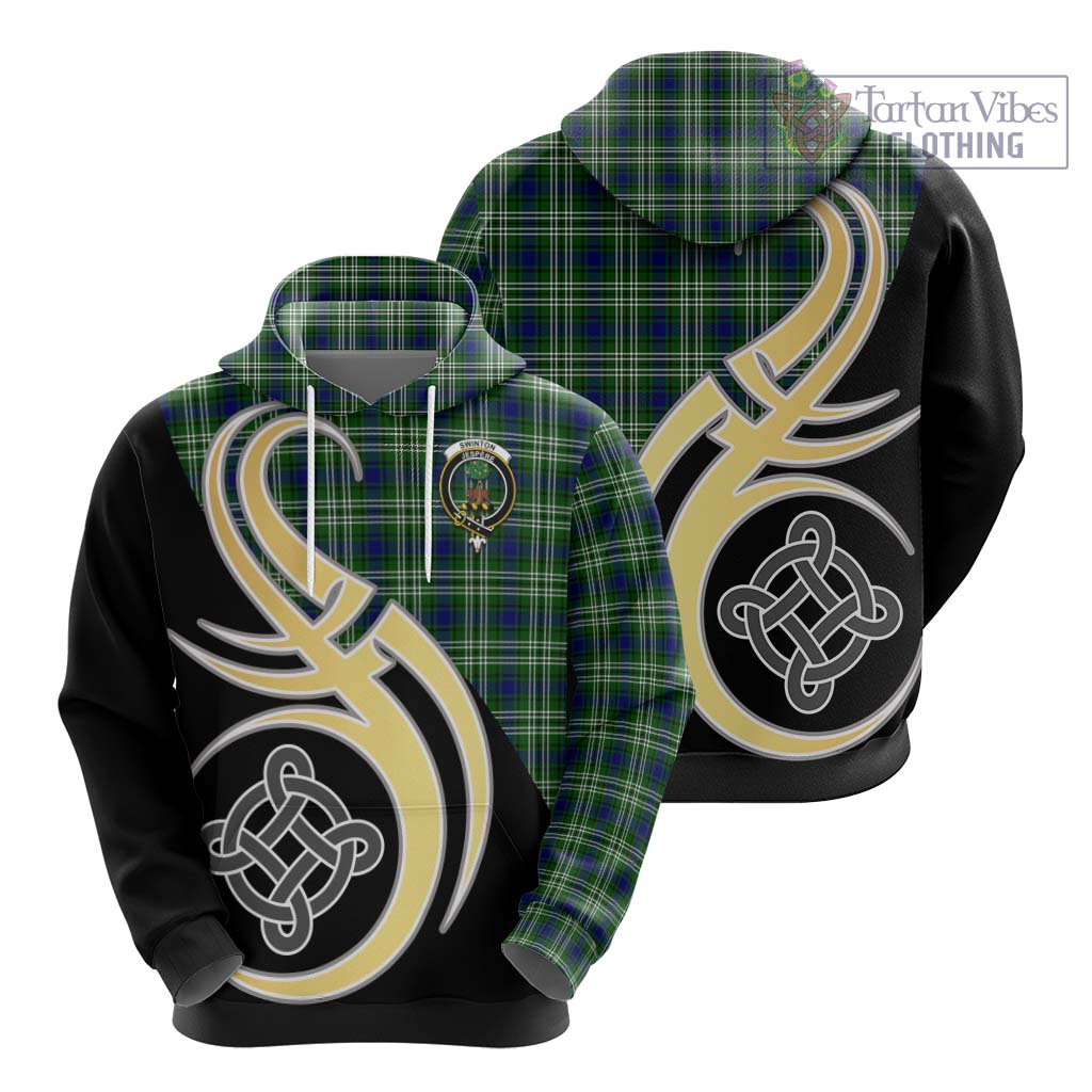 Swinton Tartan Hoodie with Family Crest and Celtic Symbol Style - Tartan Vibes Clothing