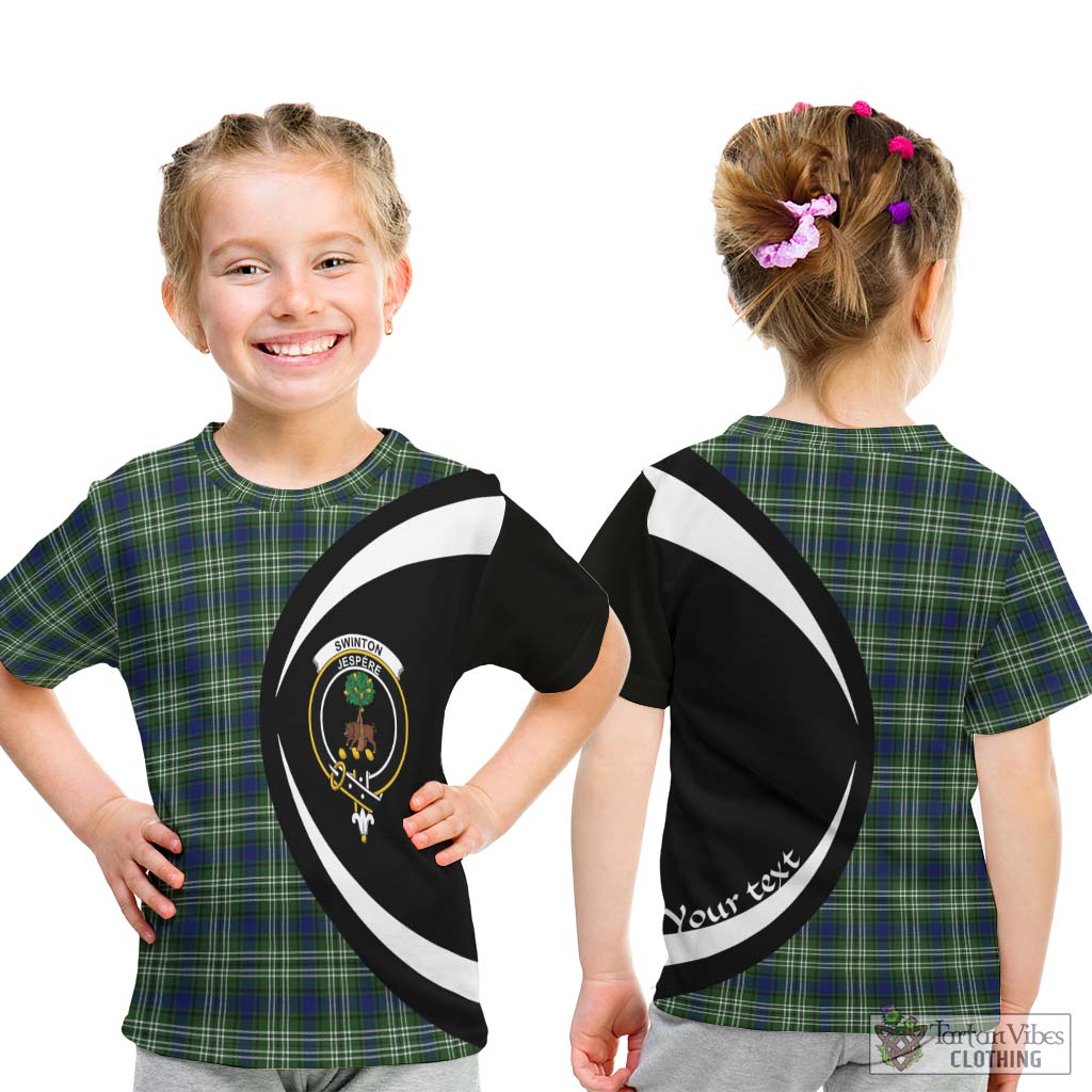 Swinton Tartan Kid T-Shirt with Family Crest Circle Style - Tartan Vibes Clothing