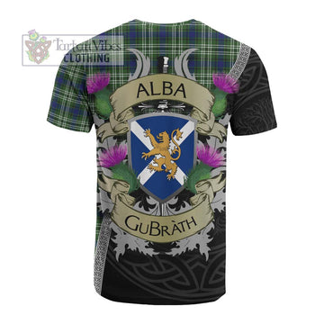 Swinton Tartan Family Crest Cotton T-shirt Lion Rampant Royal Thistle Shield Celtic Inspired - Tartan Vibes Clothing