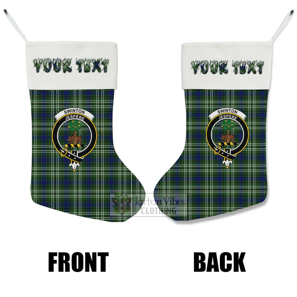 Tartan Vibes Clothing Swinton Tartan Family Crest Christmas Stocking with Personalized Text