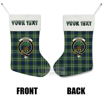 Swinton Tartan Family Crest Christmas Stocking with Personalized Text