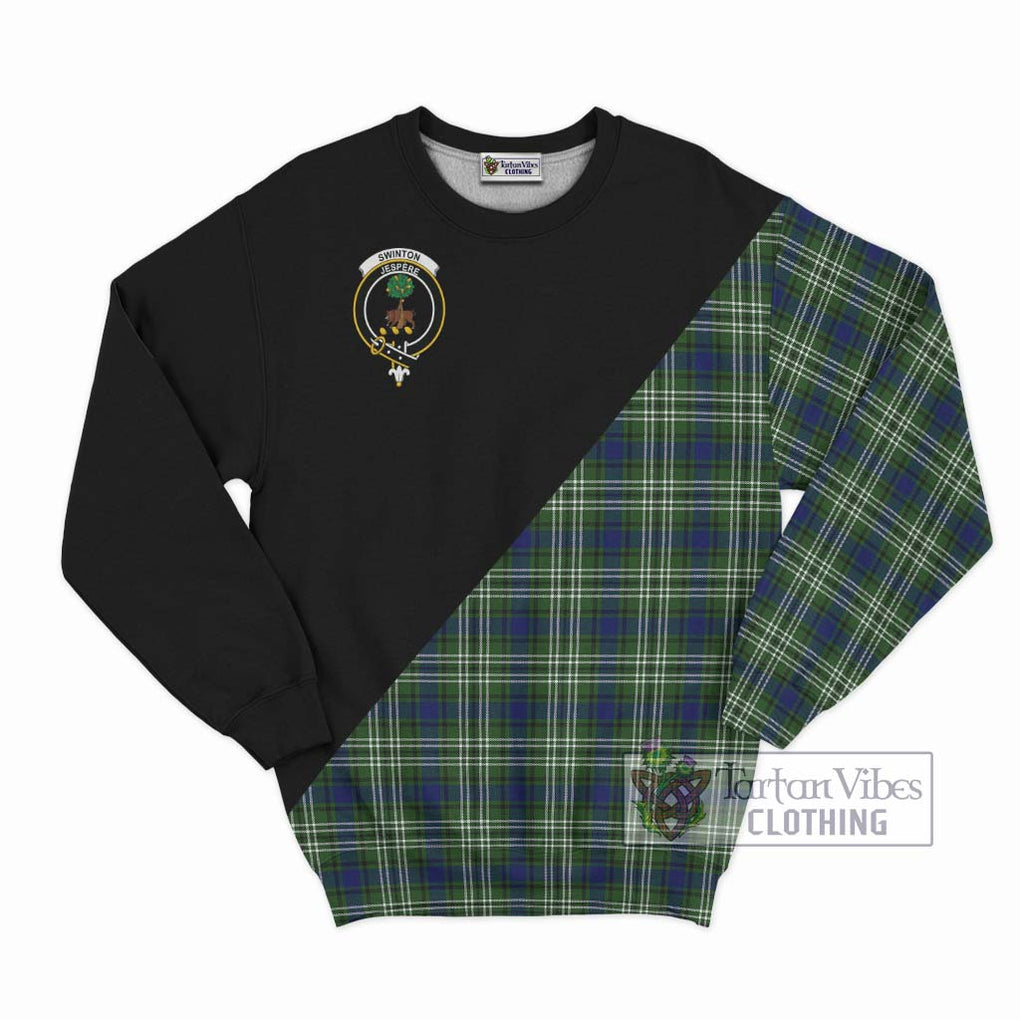 Swinton Tartan Sweatshirt with Family Crest and Military Logo Style - Tartan Vibes Clothing