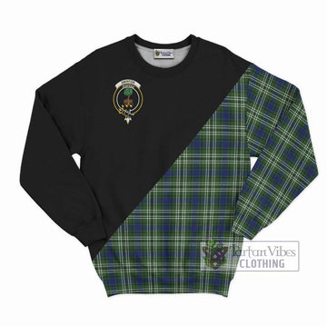 Swinton Tartan Sweatshirt with Family Crest and Military Logo Style - Tartan Vibes Clothing