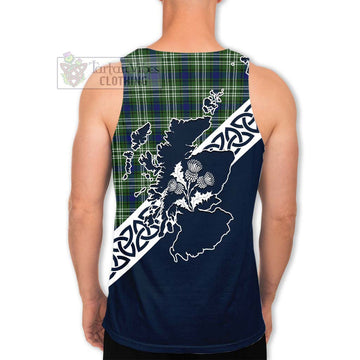 Swinton Tartan Men's Tank Top Featuring Thistle and Scotland Map - Tartan Vibes Clothing