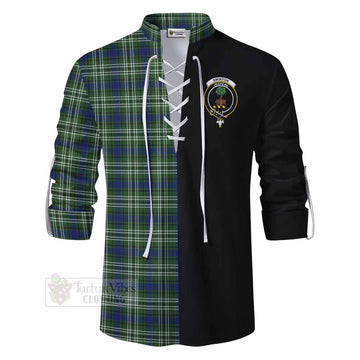 Swinton Tartan Ghillie Kilt Shirt with Family Crest and Half Of Me Style - Tartan Vibes Clothing