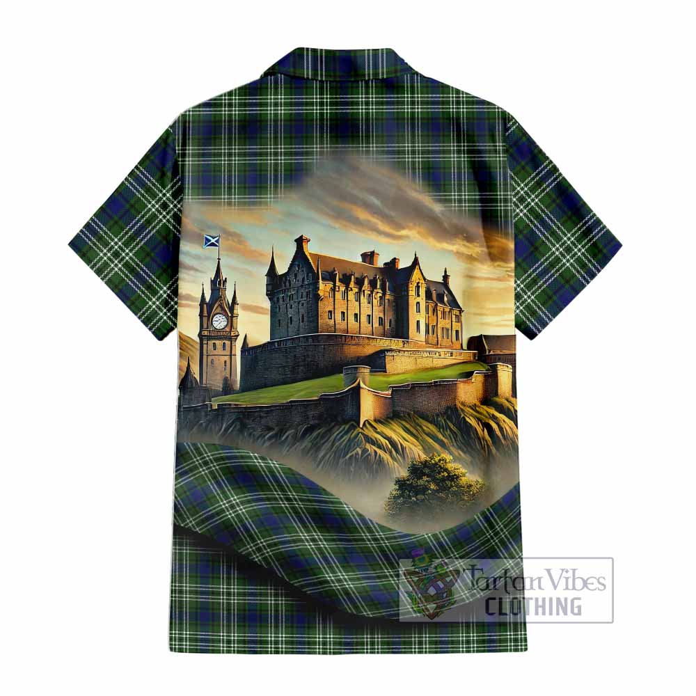 Swinton Tartan Family Crest Hawaiian Shirt with Scottish Ancient Castle Style - Tartan Vibes Clothing