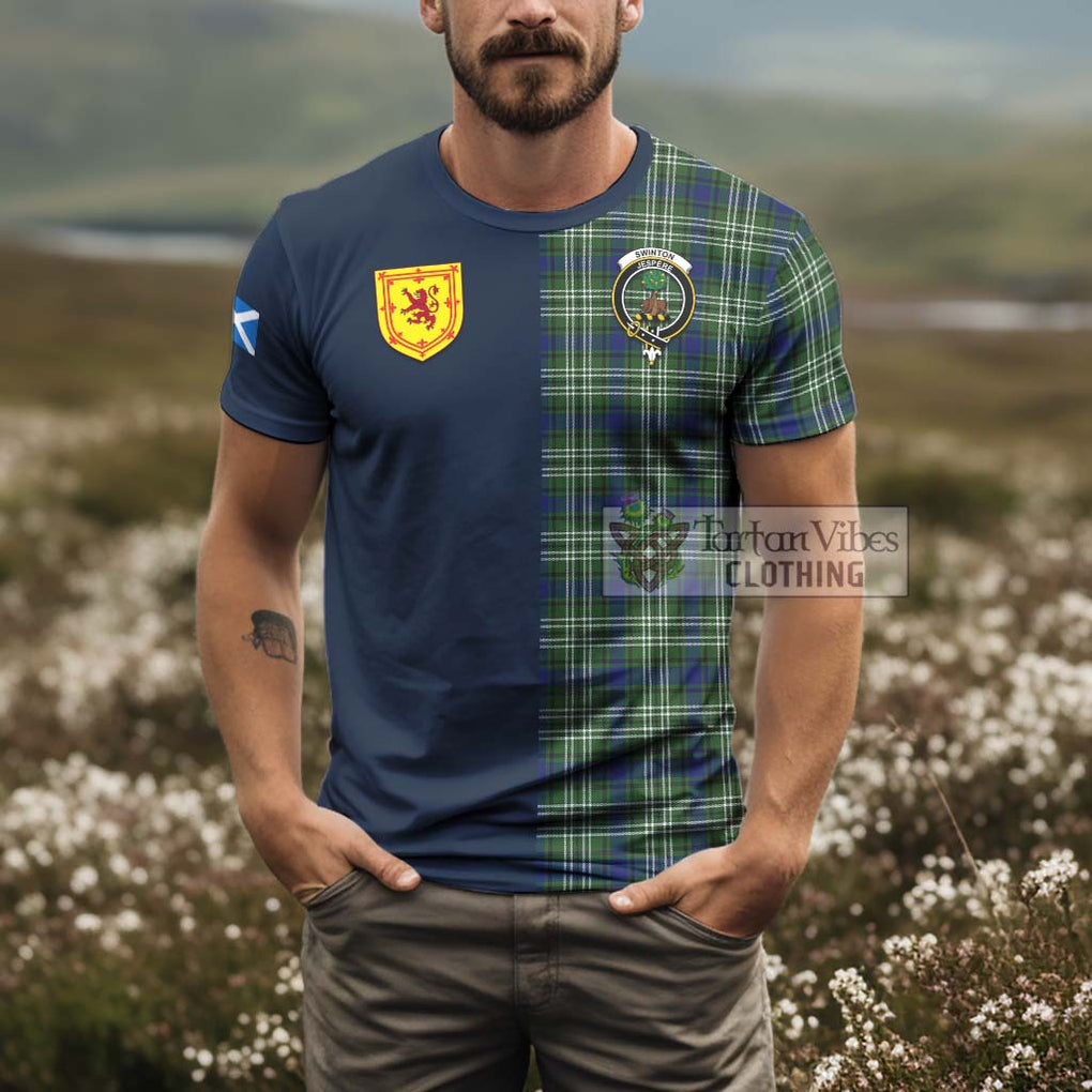 Swinton Tartan T-Shirt Alba with Scottish Lion Royal Arm Half Style - Tartan Vibes Clothing