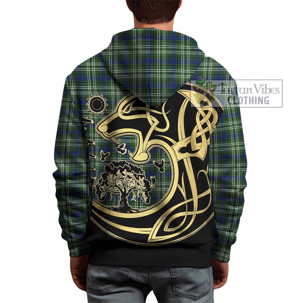 Swinton Tartan Hoodie with Family Crest Celtic Wolf Style - Tartan Vibes Clothing