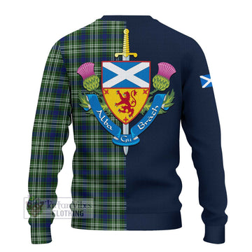 Swinton Tartan Ugly Sweater Alba with Scottish Lion Royal Arm Half Style - Tartan Vibes Clothing