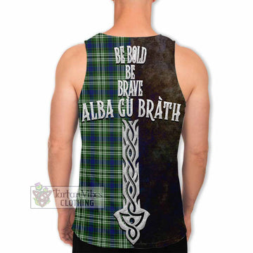 Tartan Vibes Clothing Swinton Tartan Family Crest Men's Tank Top Alba Gu Brath Be Brave Lion Ancient Style