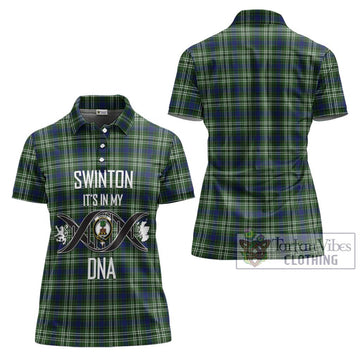 Swinton Tartan Women's Polo Shirt with Family Crest DNA In Me Style - Tartan Vibes Clothing