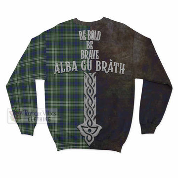 Tartan Vibes Clothing Swinton Tartan Family Crest Sweatshirt Alba Gu Brath Be Brave Lion Ancient Style