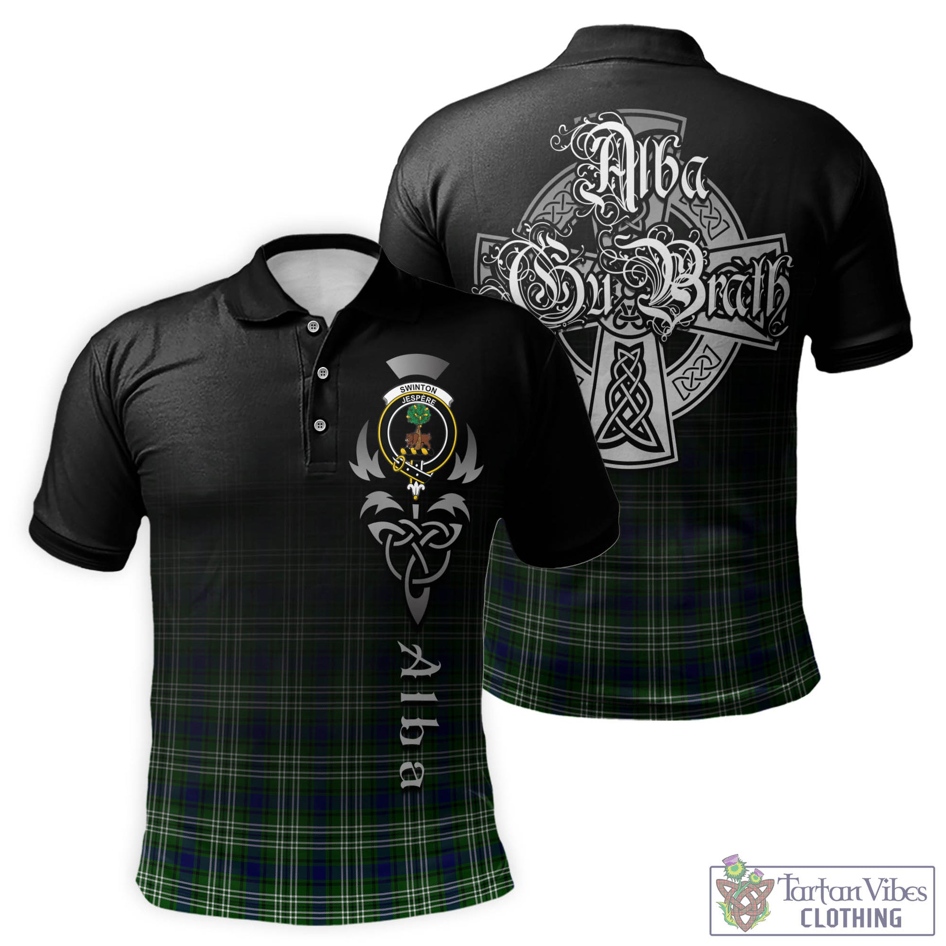 Swinton Tartan Polo Shirt Featuring Alba Gu Brath Family Crest Celtic Inspired - Tartan Vibes Clothing