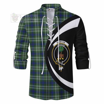 Swinton Tartan Ghillie Kilt Shirt with Family Crest Circle Style - Tartan Vibes Clothing