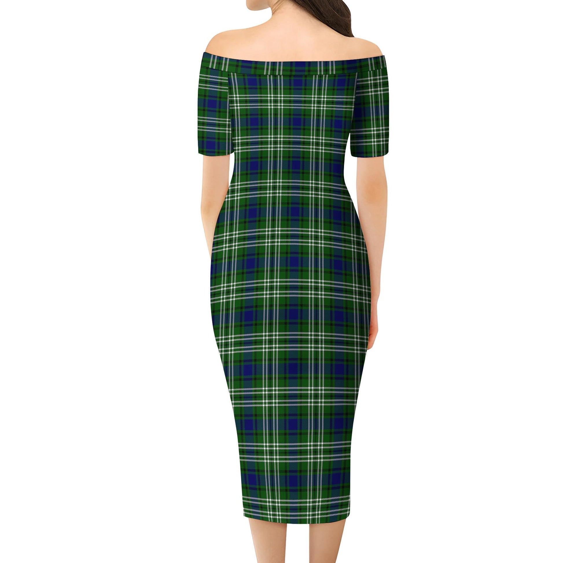 Swinton Tartan Off Shoulder Lady Dress - Tartan Vibes Clothing